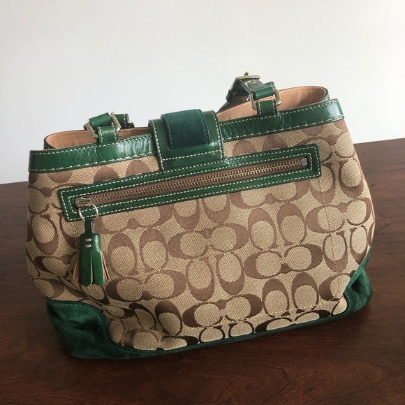 Coach suede trim color block bag *Authentic* - Picture 3 of 12